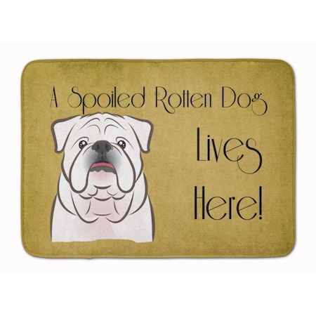 Carolines Treasures White English Bulldog Spoiled Dog Machine Washable Memory Foam Mat BB1468RUG